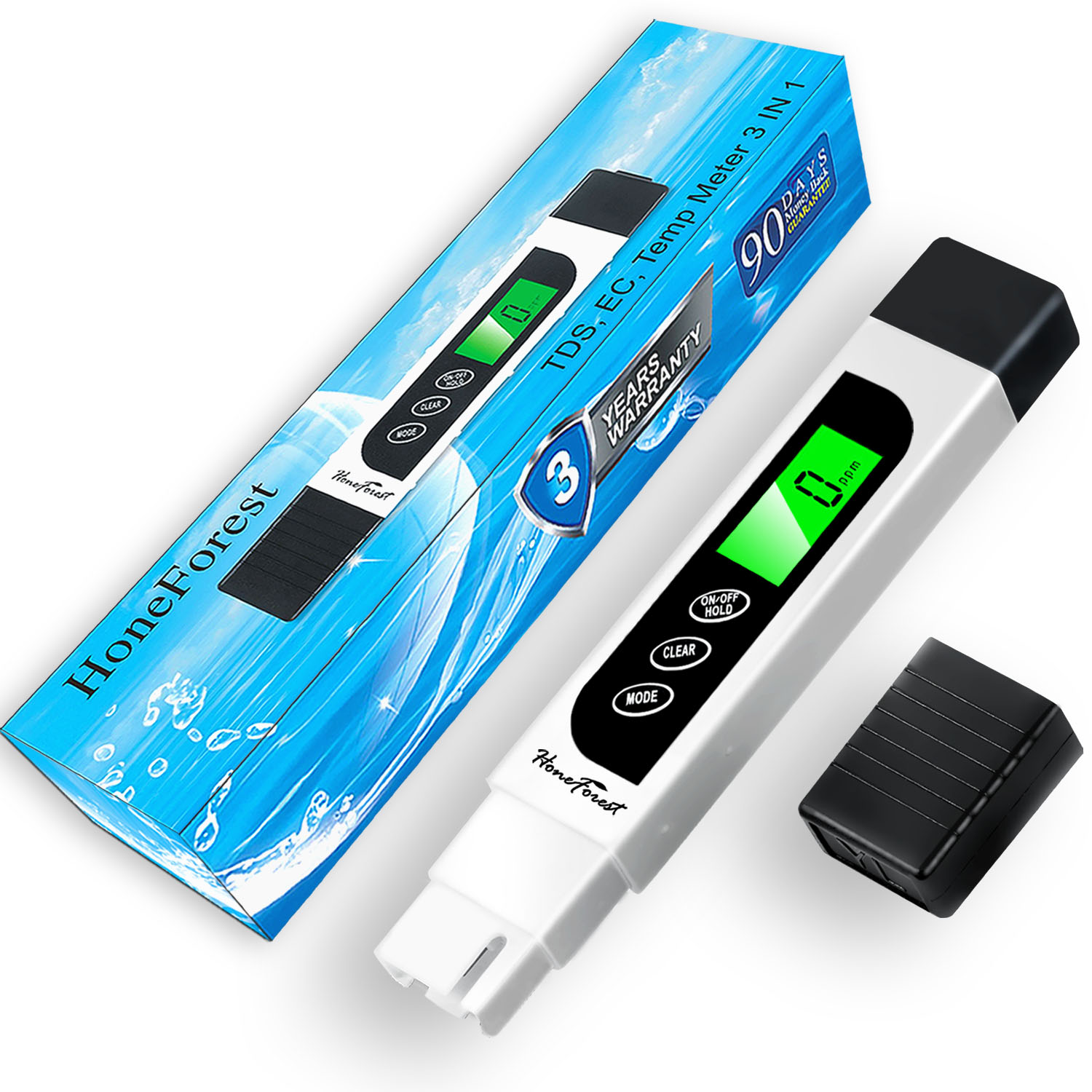 pH Monitor Digital pH Meter&Temperature Meter Water Quality Tester with ATC  and Automatic Calibration Function, pH Tester for hydroponics, Aquarium